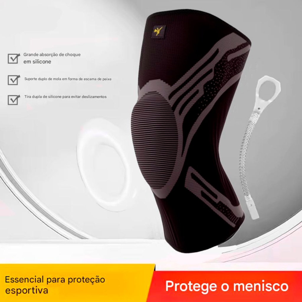 Imagem 2 do produto Joelheira Elástica Gold Sports Com Protetor de Patela e Suporte Lateral - 1 unidade