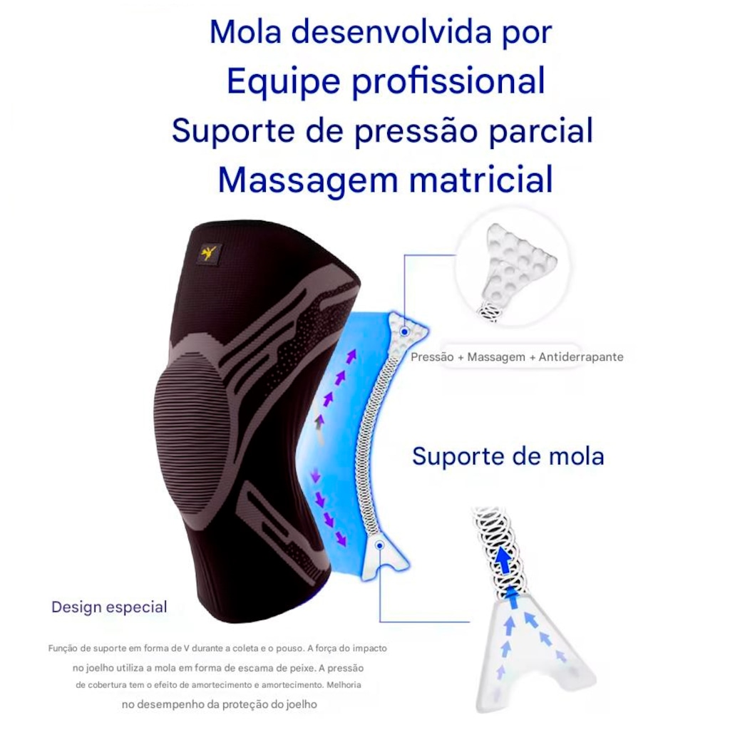 Imagem 4 do produto Joelheira Elástica Gold Sports Com Protetor de Patela e Suporte Lateral - 1 unidade
