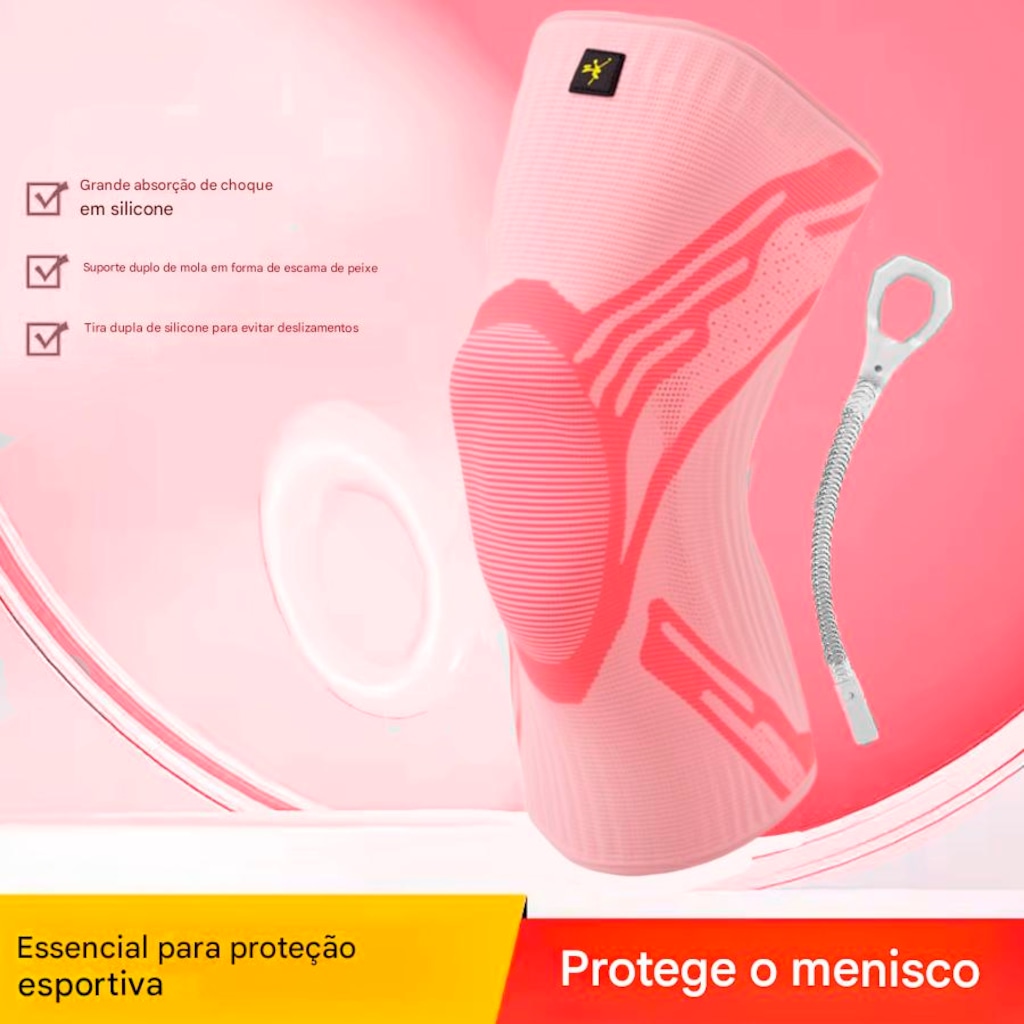 Imagem 2 do produto Joelheira Elástica Gold Sports Com Protetor de Patela e Suporte Lateral - 1 unidade