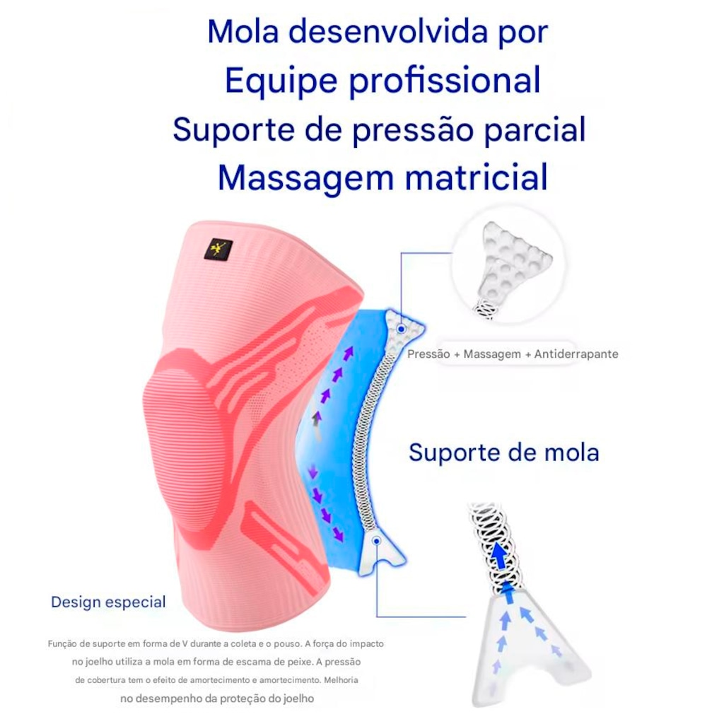 Imagem 4 do produto Joelheira Elástica Gold Sports Com Protetor de Patela e Suporte Lateral - 1 unidade