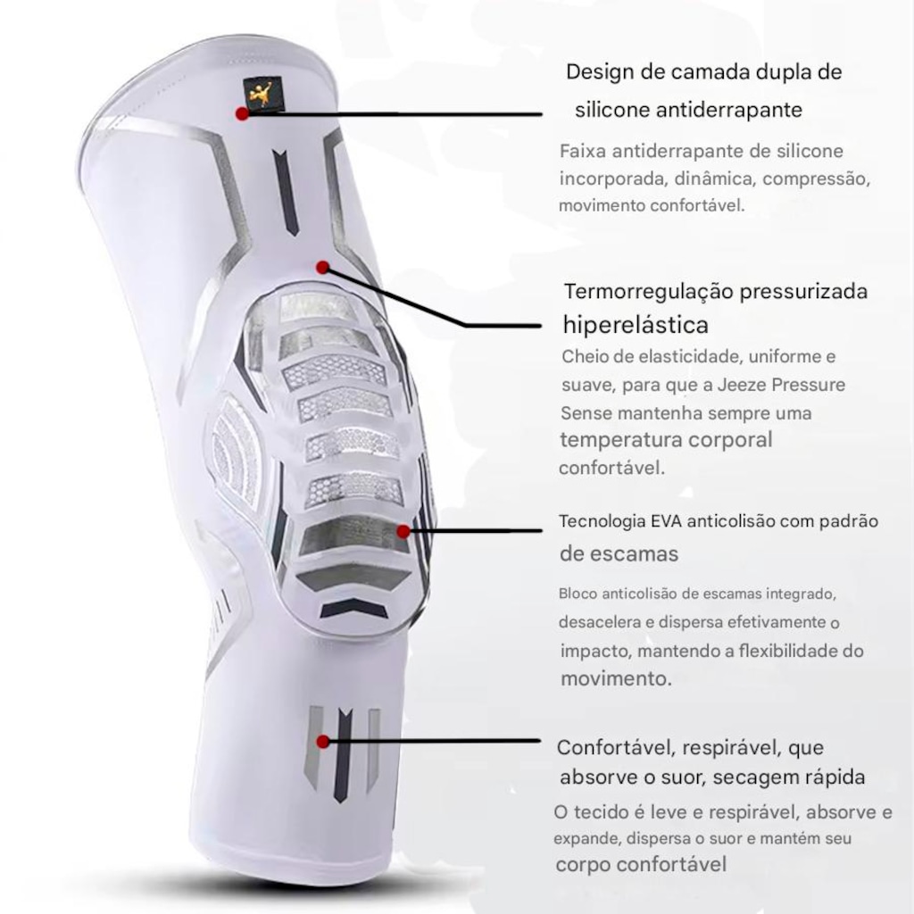 Imagem 3 do produto Joelheira Elástica Gold Sports de Proteção e Estabilidade