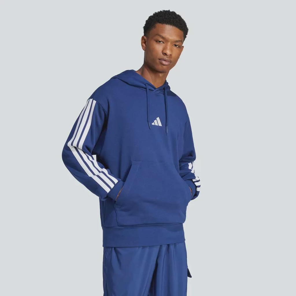 Imagem 3 do produto Blusa de Moletom adidas Essentials 3 Stripes com Capuz Masculina