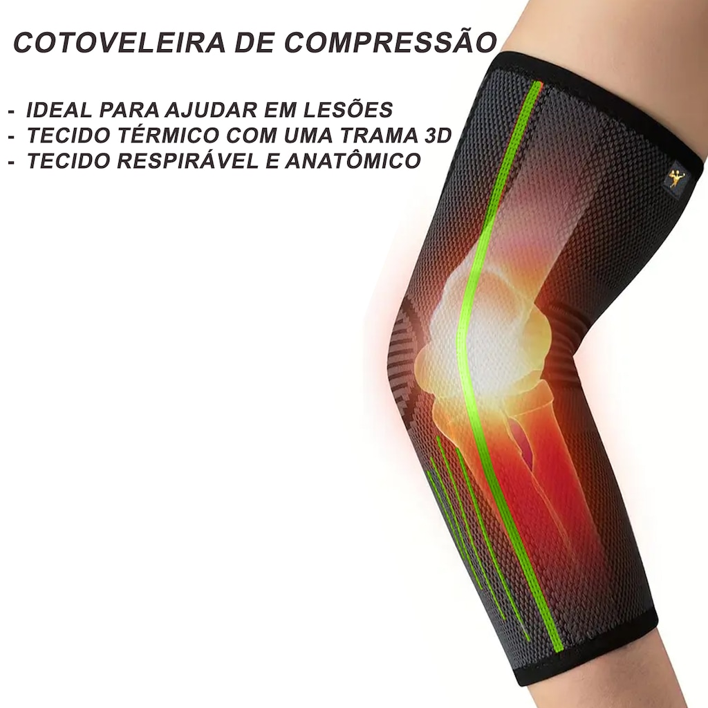 Imagem 3 do produto Cotoveleira Elástica Gold Sports 3D Pro De Compressão Térmica