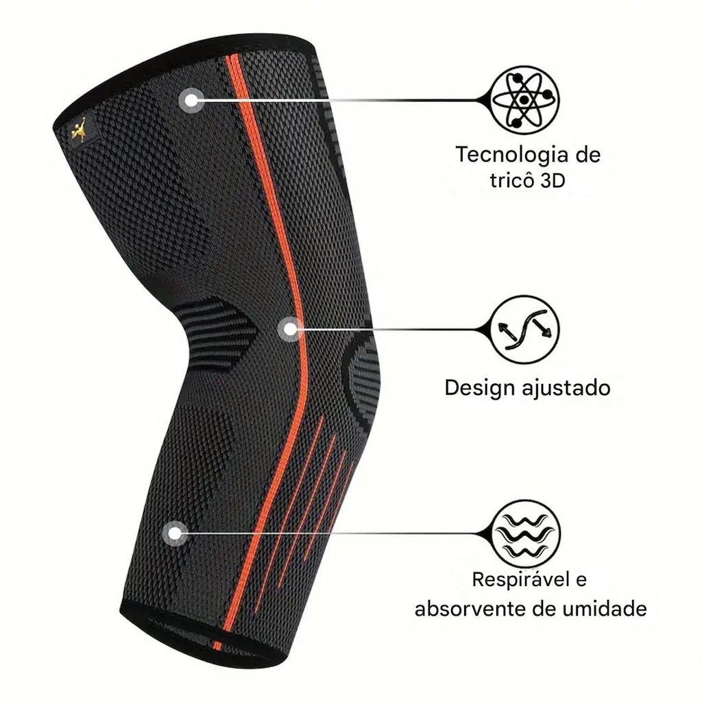 Imagem 2 do produto Cotoveleira Elástica Gold Sports 3D Pro De Compressão Térmica