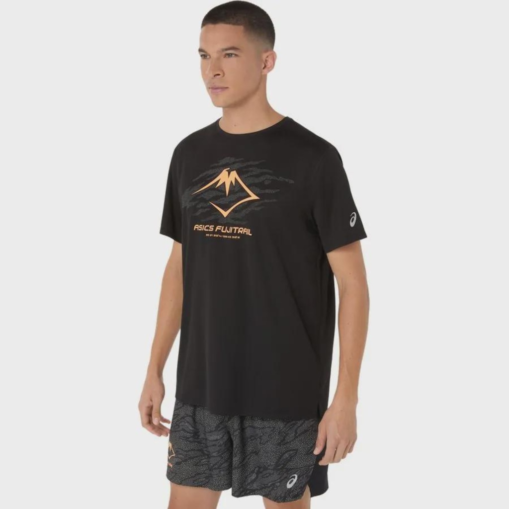 Imagem 2 do produto Camiseta ASICS Fujitrail Logo - Masculino - Preto - ASICS - Masculino
