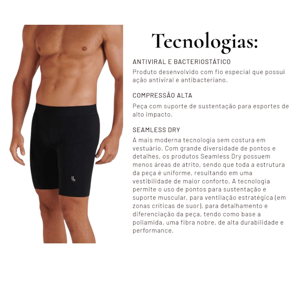 Imagem 4 do produto Bermuda Térmica Lupo 70050 Dry e Antibacteriana Masculina