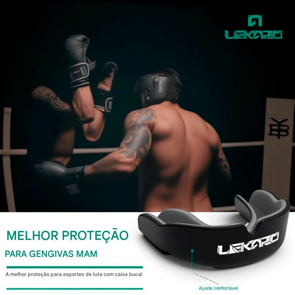 Imagem 3 do produto Protetor Bucal Gold Sports Profissional Lekaro V Com Caixa