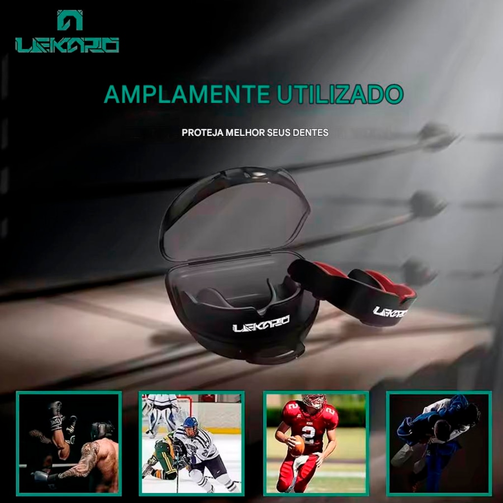 Imagem 3 do produto Protetor Bucal Gold Sports Profissional Lekaro V Com Caixa