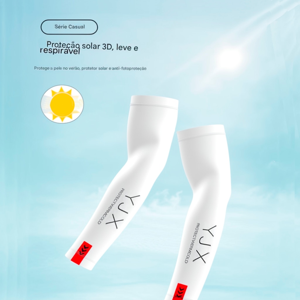 Imagem 3 do produto Manguito Longo Térmico e Compressão Gold Sports Adulto Dry YJX Proteção Solar Uv+50 - 2 pçs