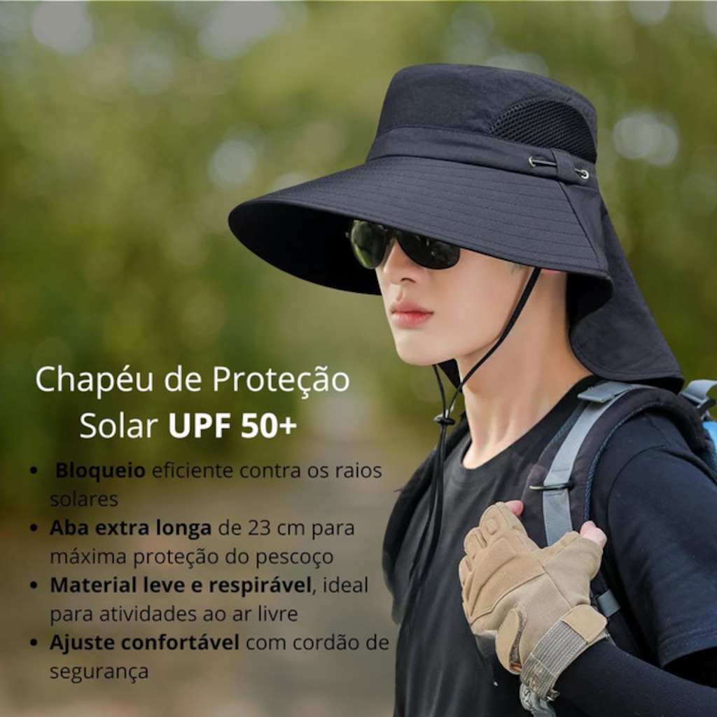 Imagem 3 do produto Chapéu Boné DK Pescador Australiano Respirável Ajustável UPF50+
