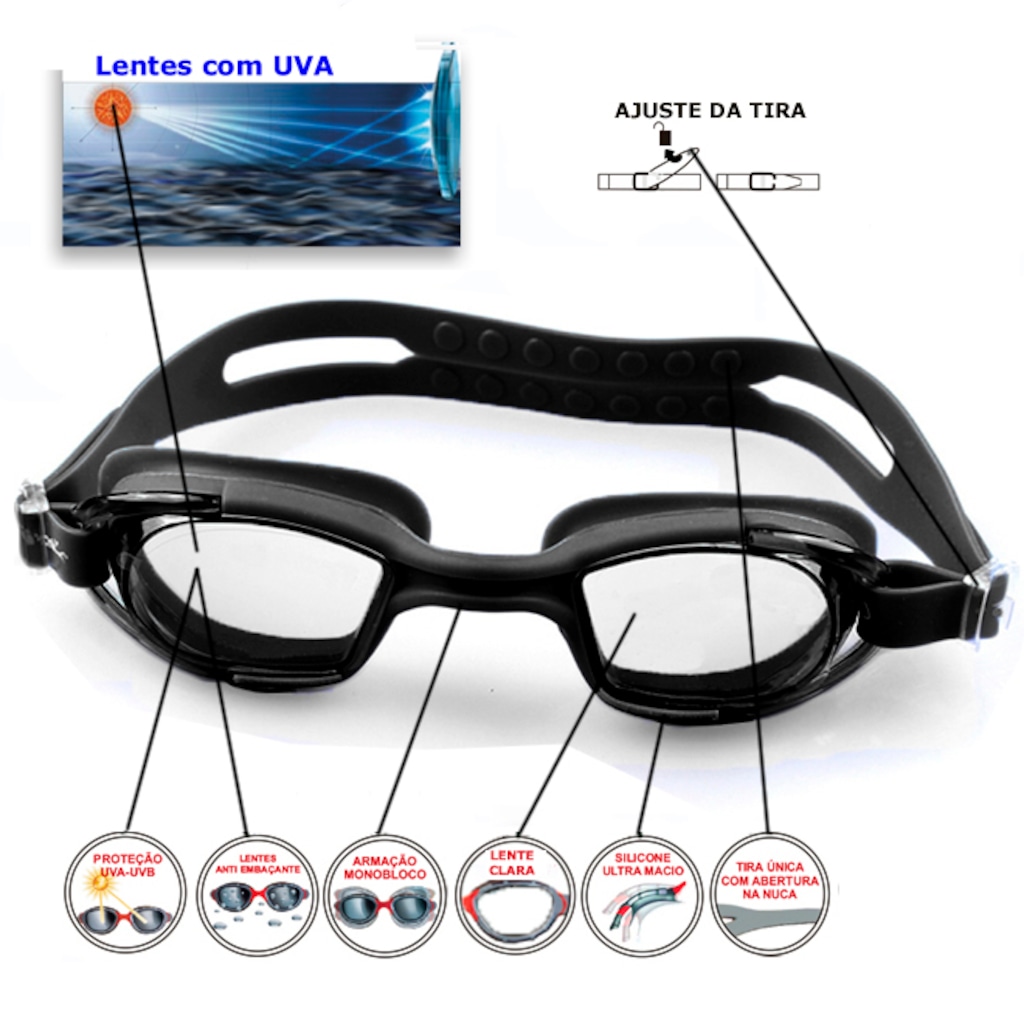 Imagem 2 do produto Oculos de Natação Gold Sports Orca Clear High Definition