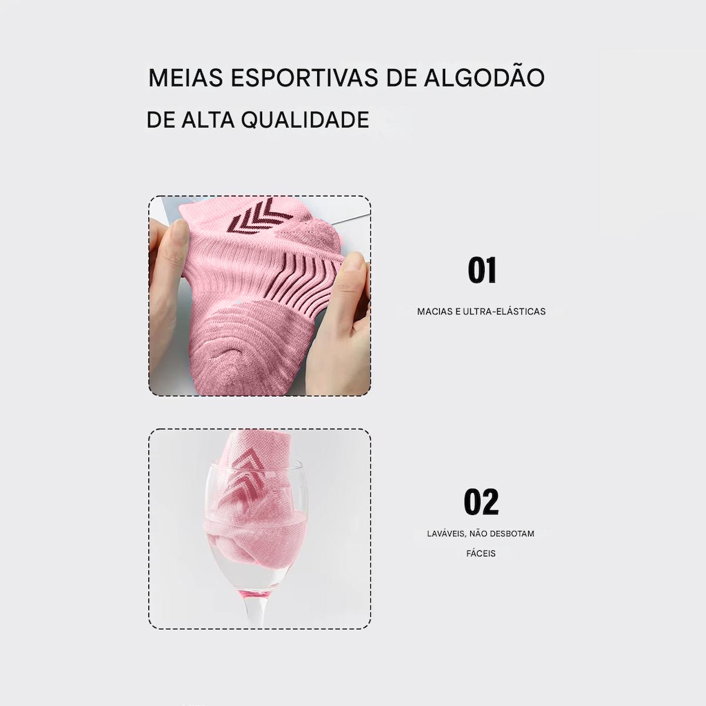 Imagem 3 do produto Meia Cano Médio Esportiva Gold Sports Maratona Profissional de Corrida