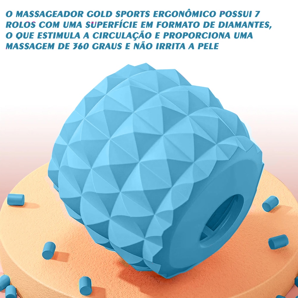 Imagem 4 do produto Arco Massageador Muscular Gold Sports Diamond Relaxante - Telescopico para Celulite
