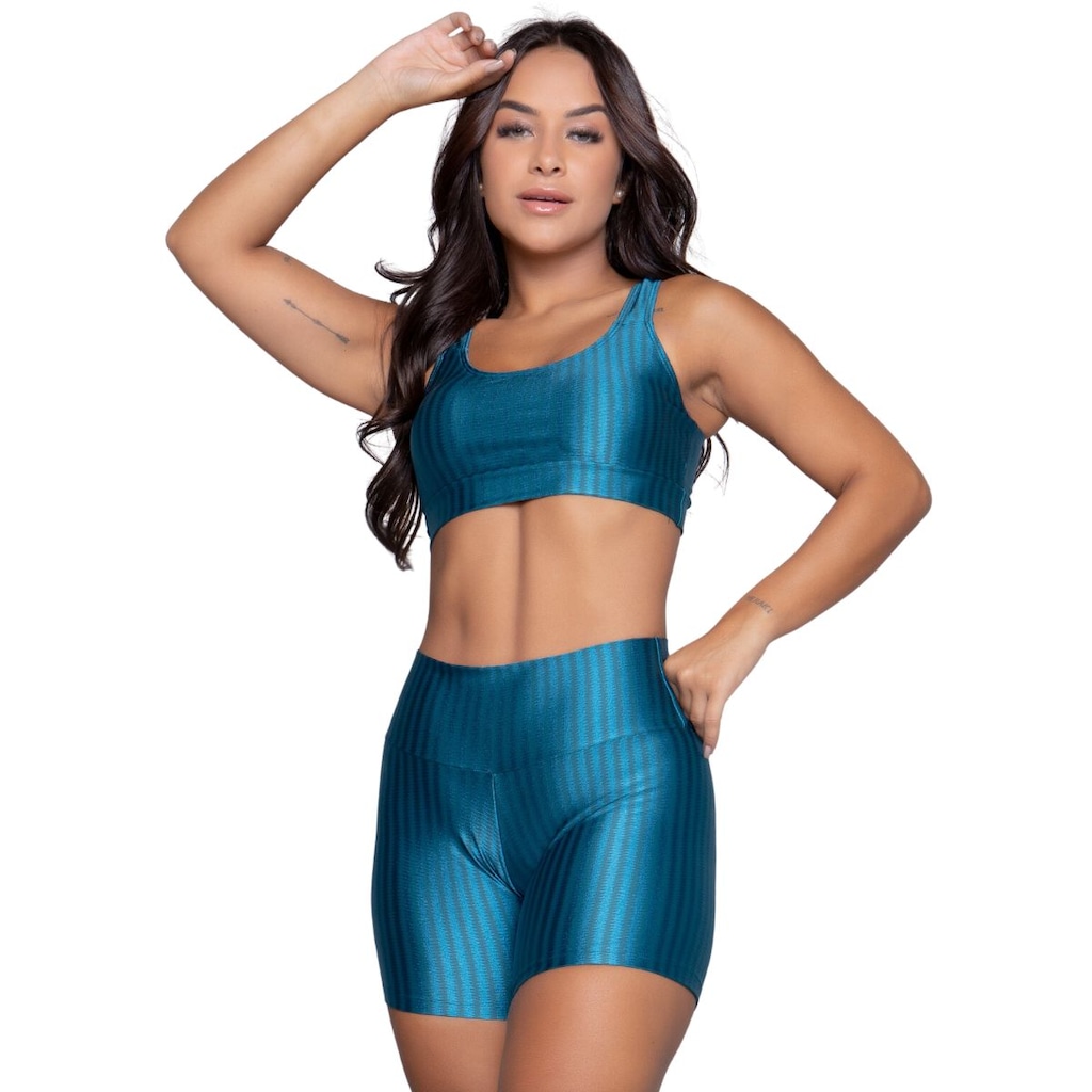Imagem 2 do produto Conjunto Top e Short New Zig 3D Vekyo Bojo Compressão Moda Fitness