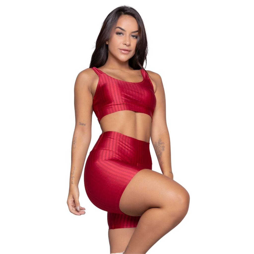 Imagem 2 do produto Conjunto Top e Short New Zig 3D Vekyo Bojo Compressão Moda Fitness