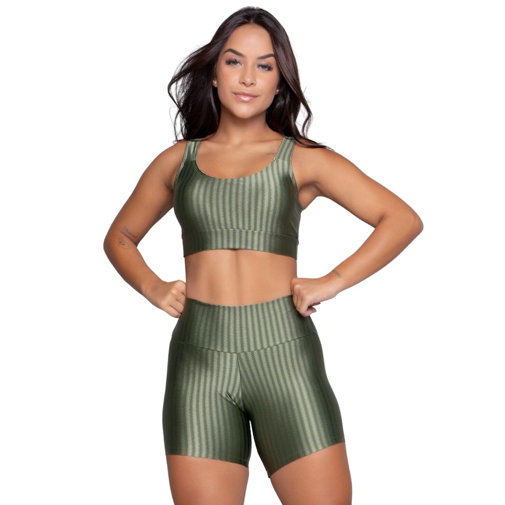 Imagem 2 do produto Conjunto Top e Short New Zig 3D Vekyo Bojo Compressão Moda Fitness
