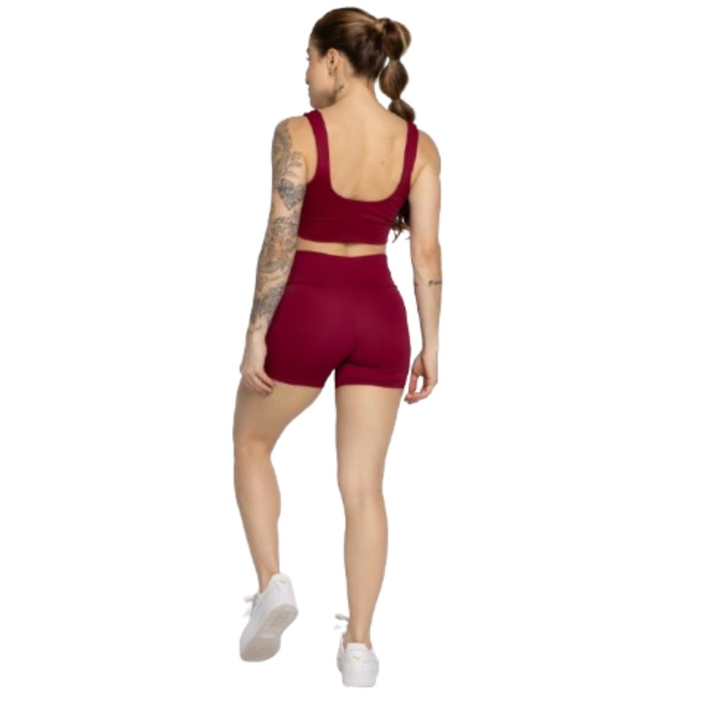 Imagem 3 do produto Conjunto Top Alça Grossa e Short Smart Vekyo Alta Compressão Treino Academia Moda Fitness