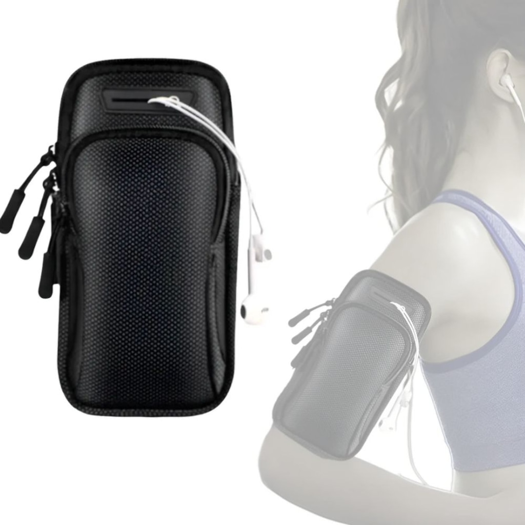 Imagem 3 do produto Braçadeira Esportiva DK para Corrida Caminhada Treino Impermeável com Alça Ajustável