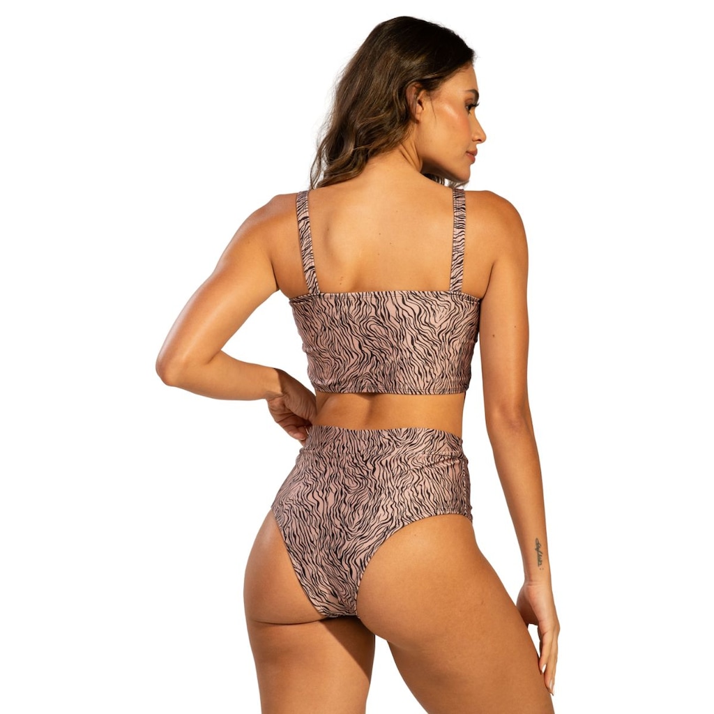 Imagem 3 do produto Biquíni Top Faixa Estampado Vekyo Hot Pants Roupa Para Piscina Moda Praia Feminina