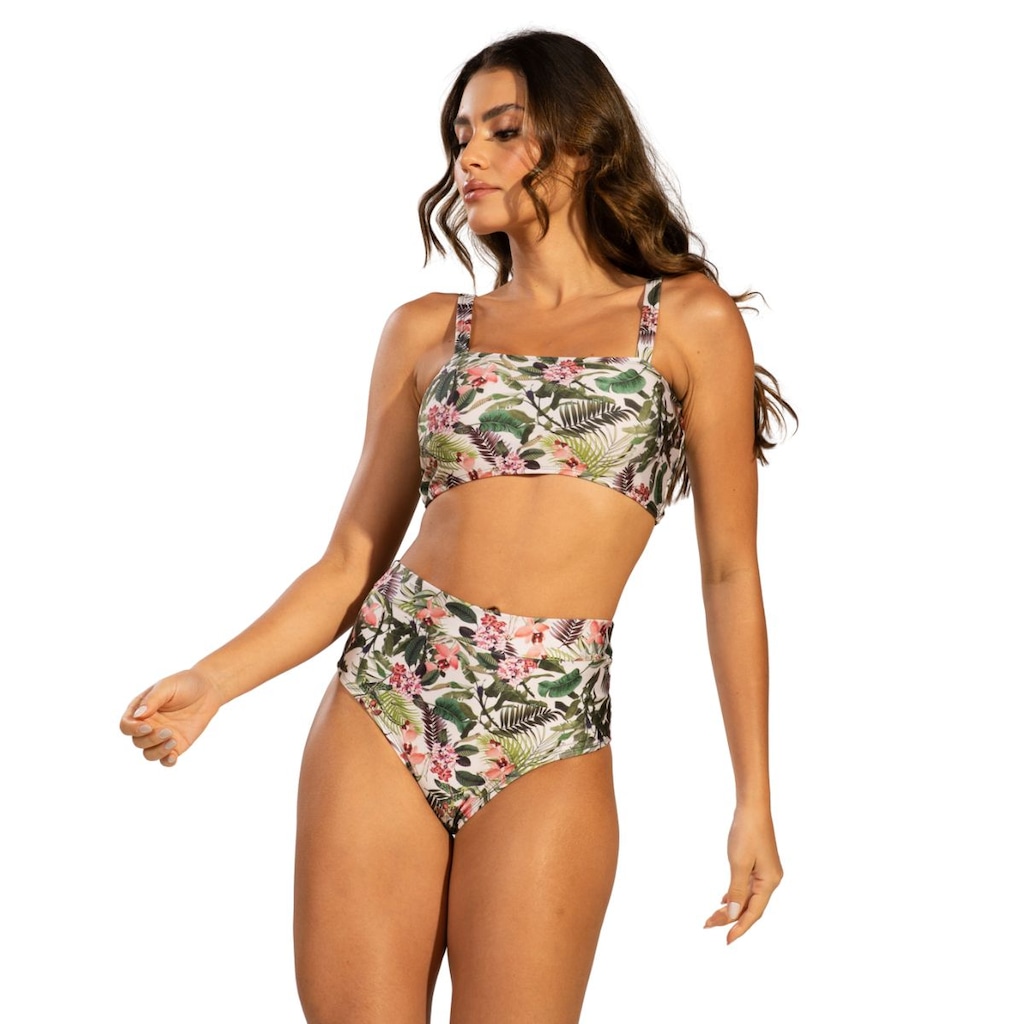 Imagem 2 do produto Biquíni Top Faixa Estampado Vekyo Hot Pants Roupa Para Piscina Moda Praia Feminina