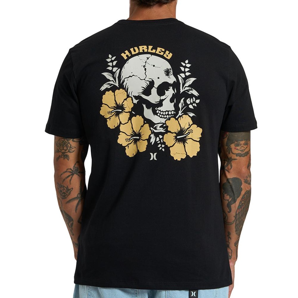 Imagem 2 do produto Camiseta Hurley Hibiskull SM26 Masculina Preto