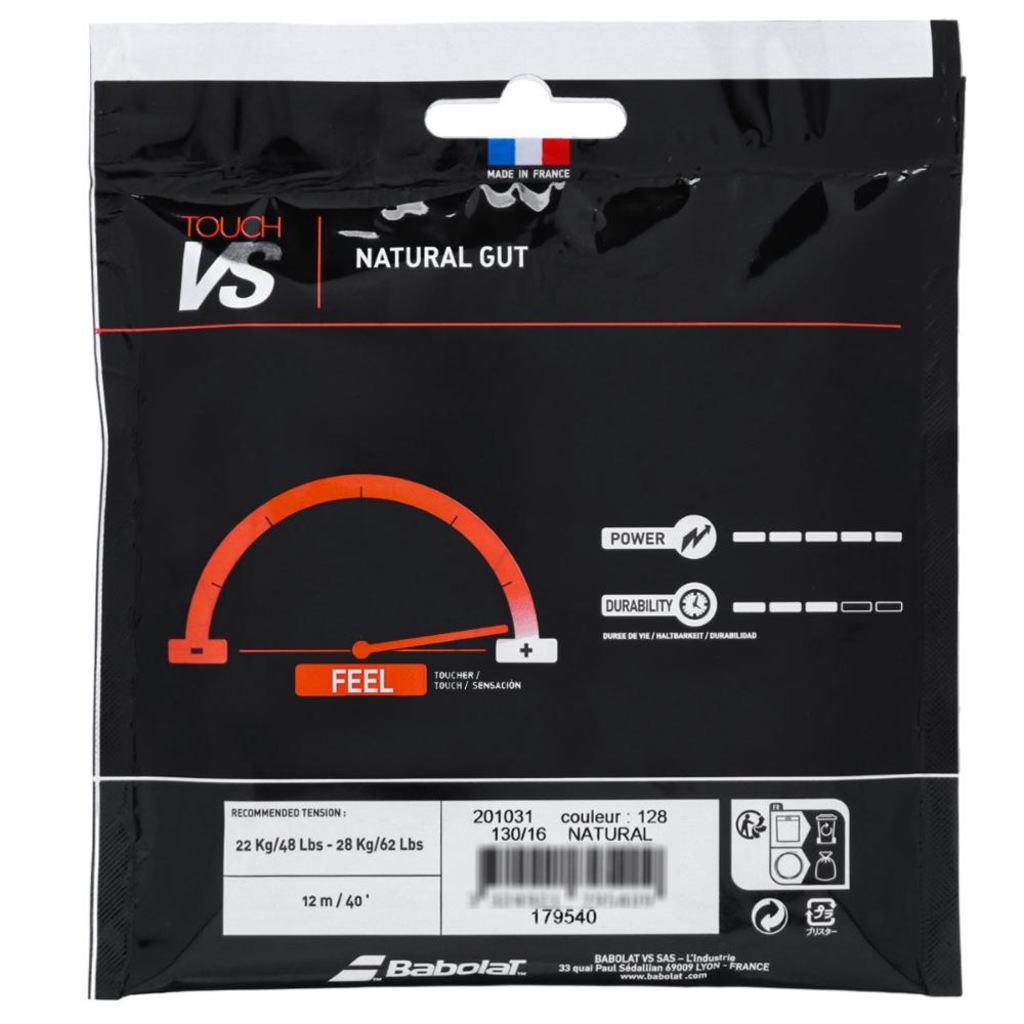 Imagem 3 do produto Corda Babolat VS Natural 16L 1.30mm - Set Individual