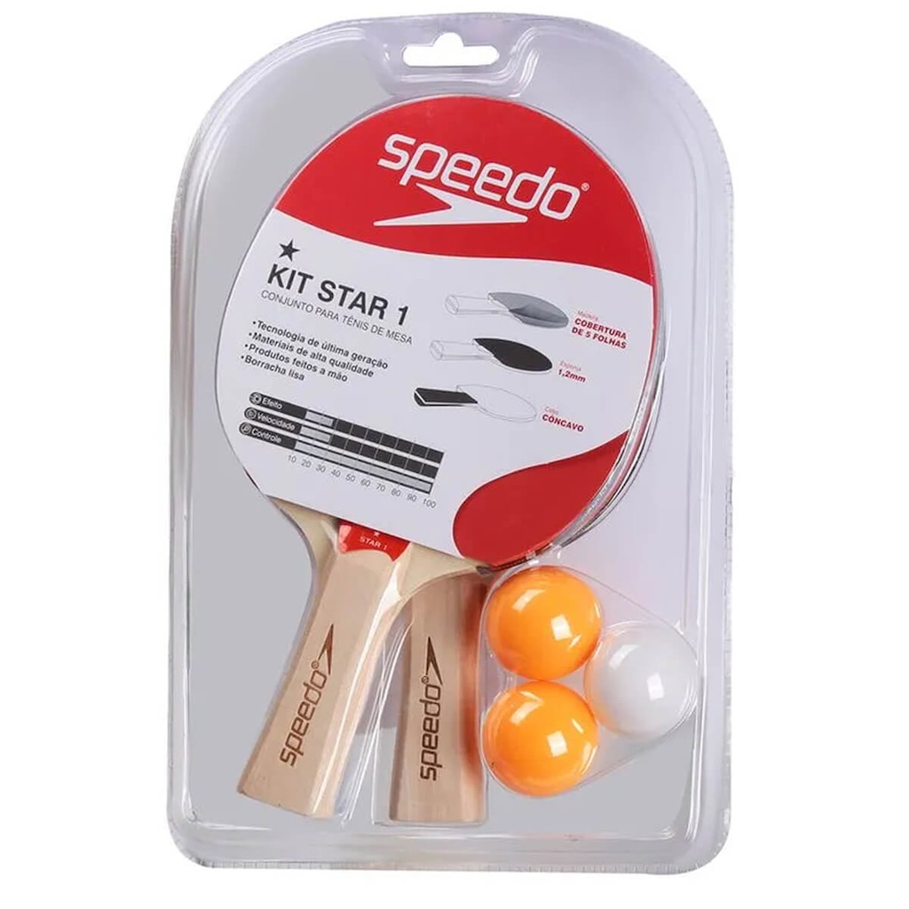 Imagem 3 do produto Kit de Tênis de Mesa Speedo 2 Raquetes 3 Bolas Star 1