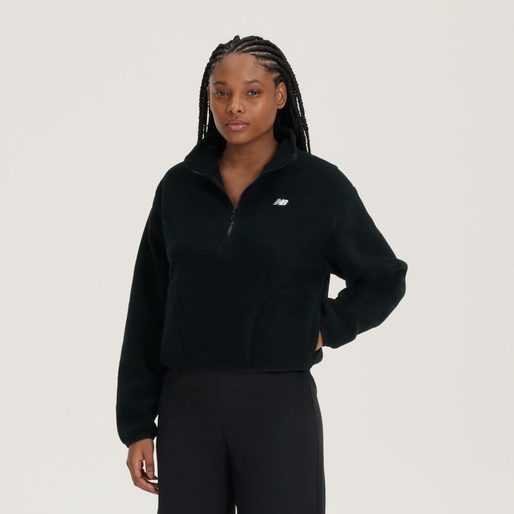 Imagem 2 do produto Blusão New Balance Fleece 1/2 Zíper Feminino