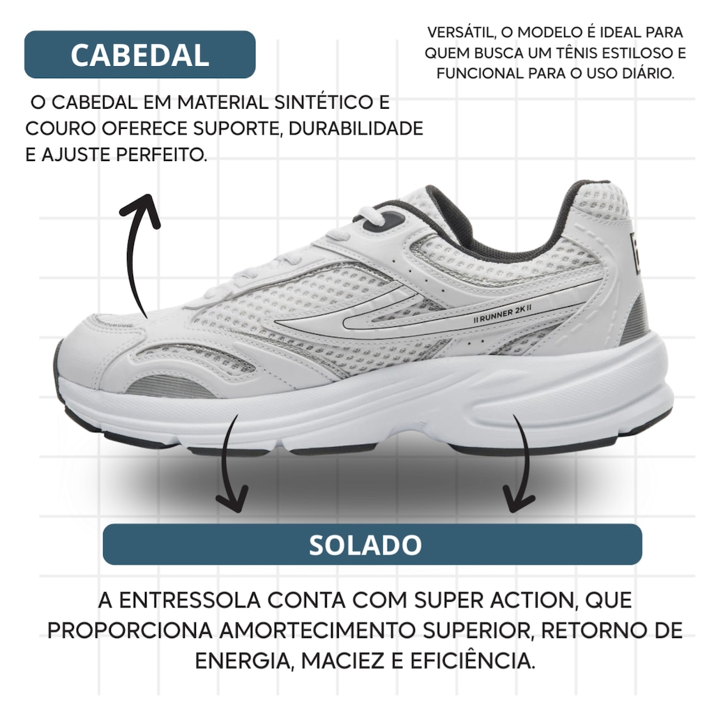 Imagem 3 do produto Tênis Fila Runner 2K + Meia Cano Curto - Feminino