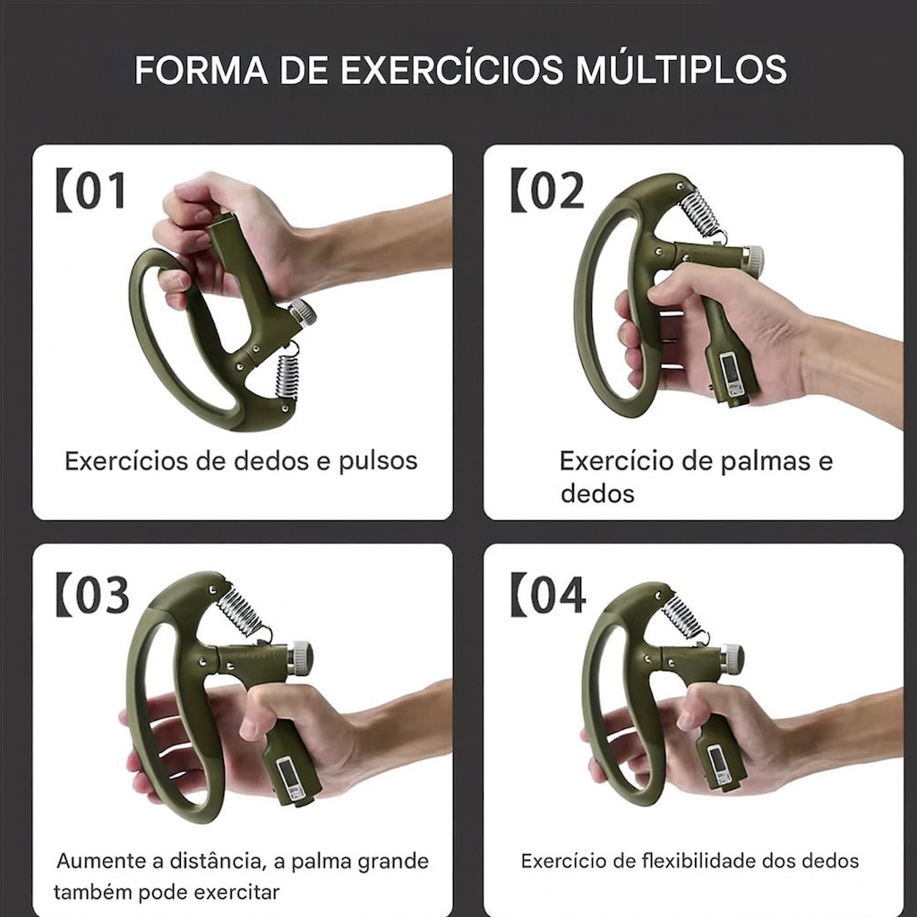 Imagem 4 do produto Hand Grip Gold Sports Phoenix Carga 10/120 kgs - Mola Aço Carbono Contador