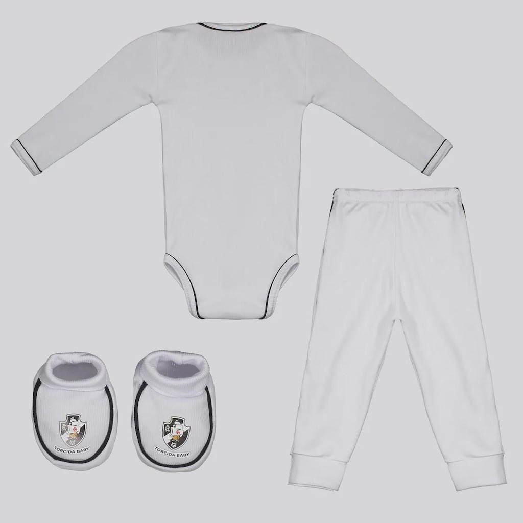 Imagem 2 do produto Kit Body Longo Calça e Pantufa Infantil Vasco