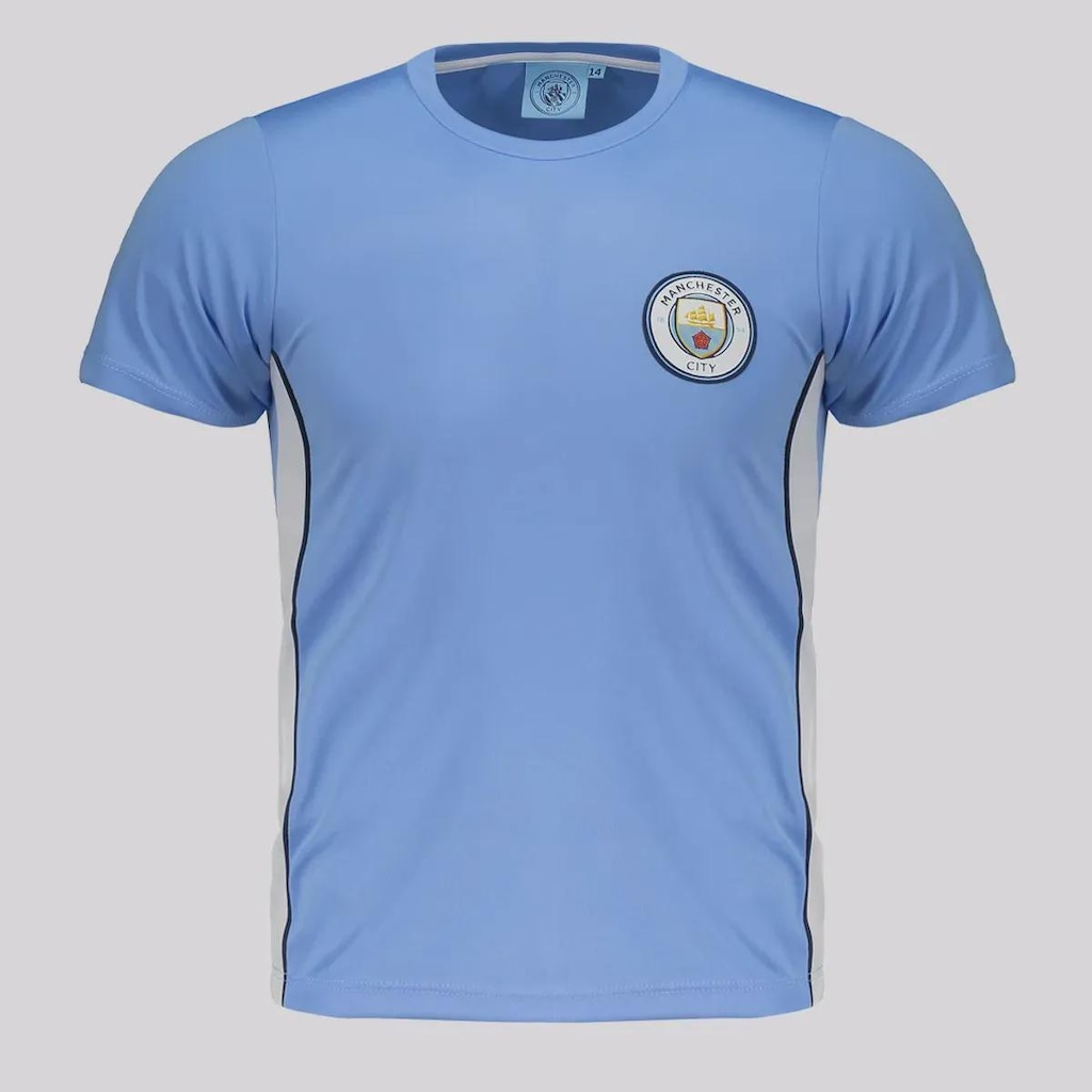 Imagem 2 do produto Camisa Manchester City Shield Azul 9 Haaland Infantil