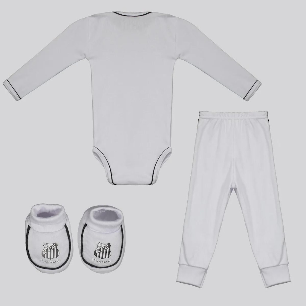 Imagem 2 do produto Kit Body Longo Calça e Pantufa Infantil Santos