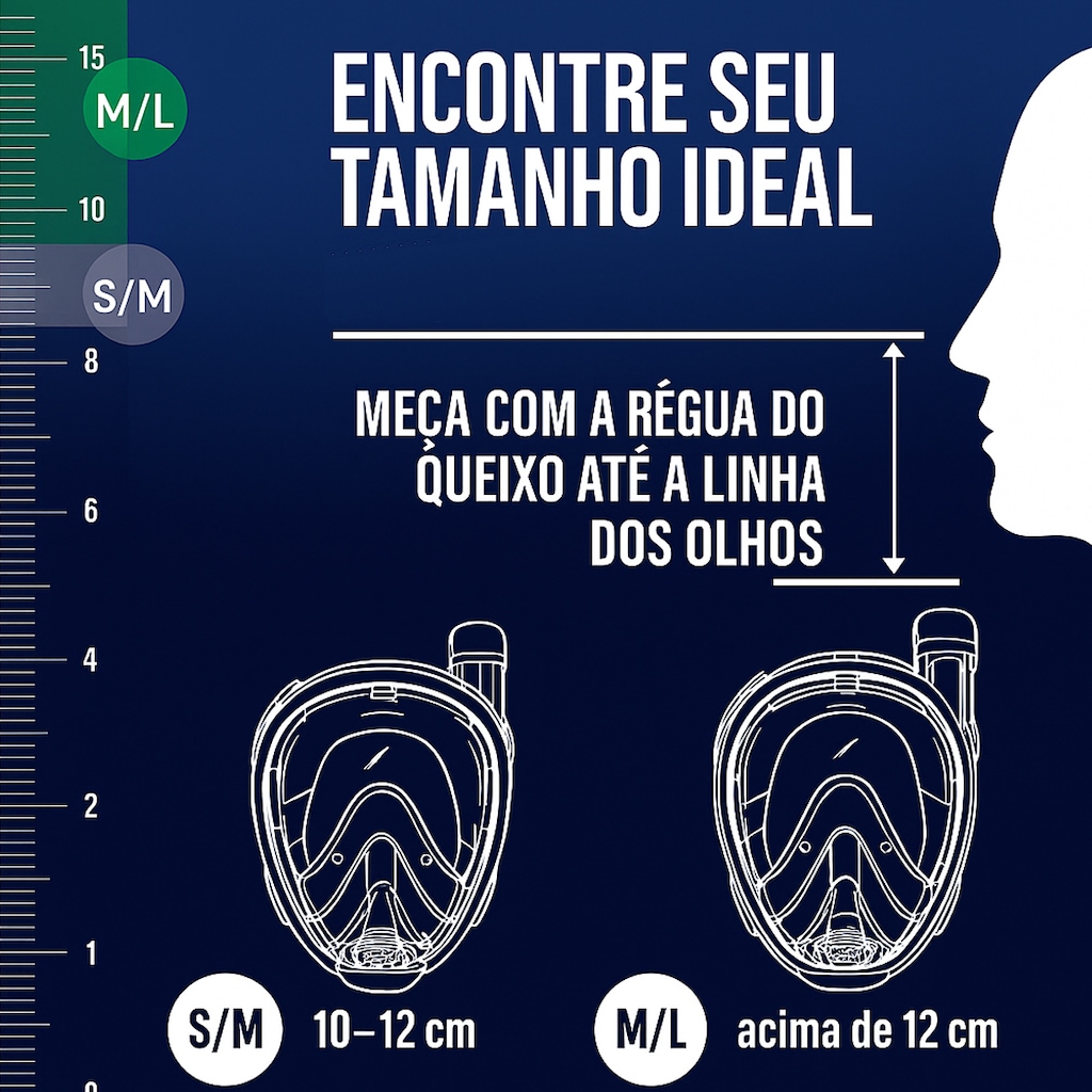 Imagem 4 do produto Máscara Subaquática de Mergulho Gold Sports New Space com Snorkel