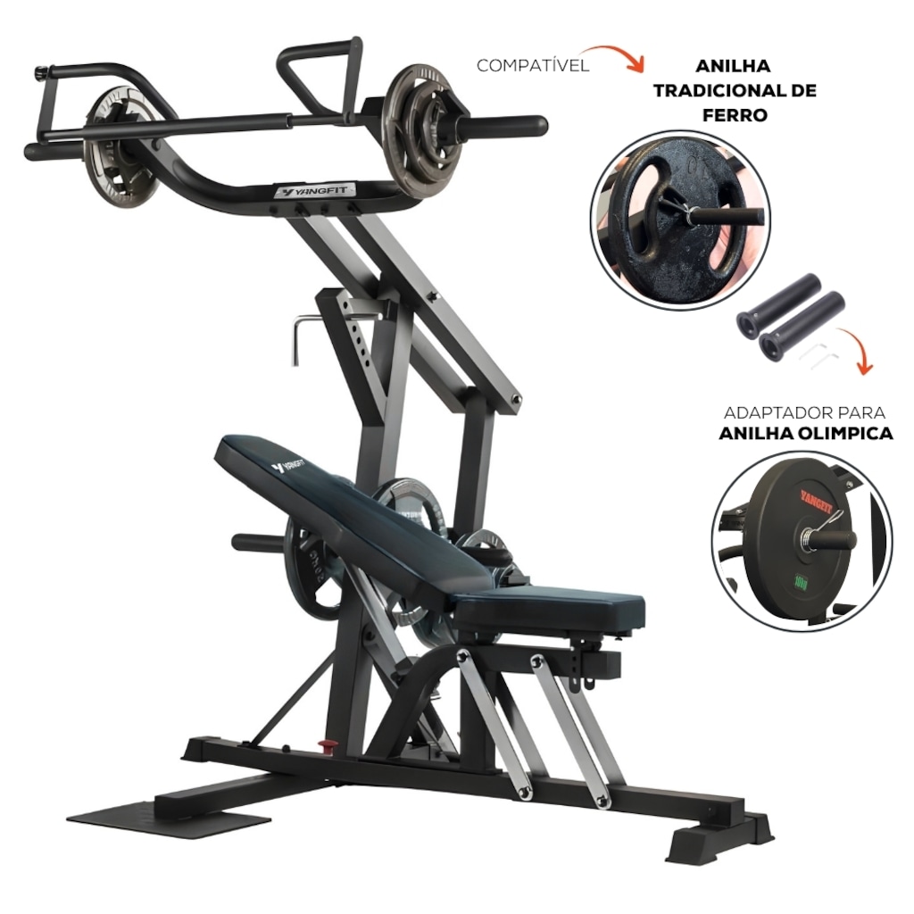 Imagem 3 do produto Estação Musculação Yangfit Agachamento Supino Puxada Remada