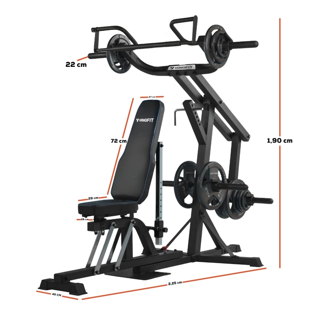 Imagem 4 do produto Estação Musculação Yangfit Agachamento Supino Puxada Remada