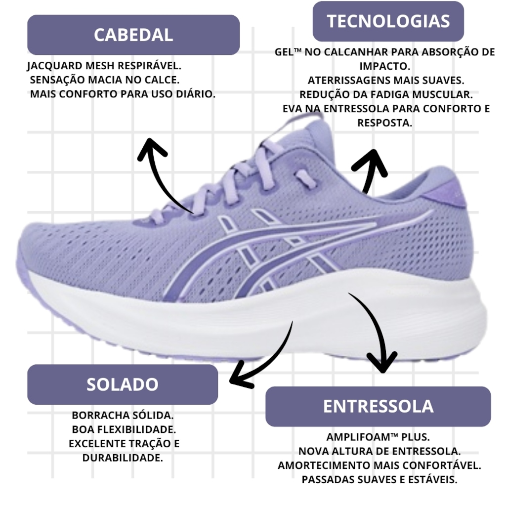 Imagem 4 do produto Kit Tênis Feminino Asics Gel-Excite 11 + Meia