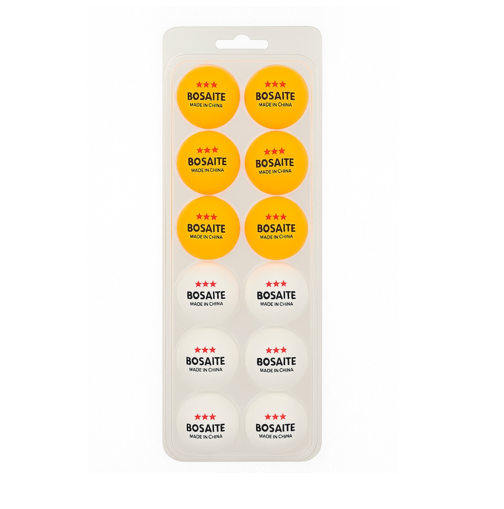 Imagem 2 do produto Kit 12 Bolas de Tênis de Mesa Bosaice 3 estrelas 40+ Alto Rebote – ABS Premium