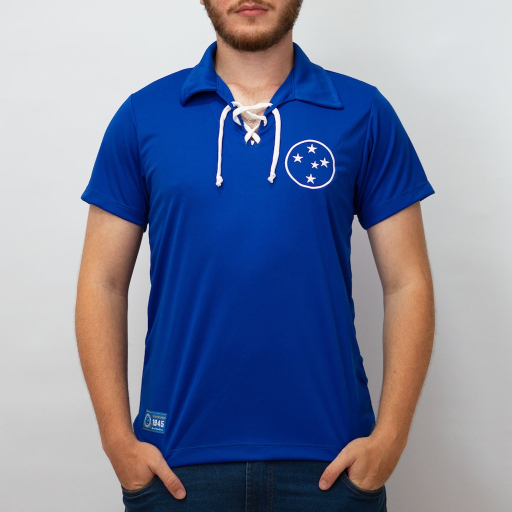 Imagem 2 do produto Camisa Cruzeiro Polo Retrô 1945 Símbolo Bordado RetrôMania Masculino