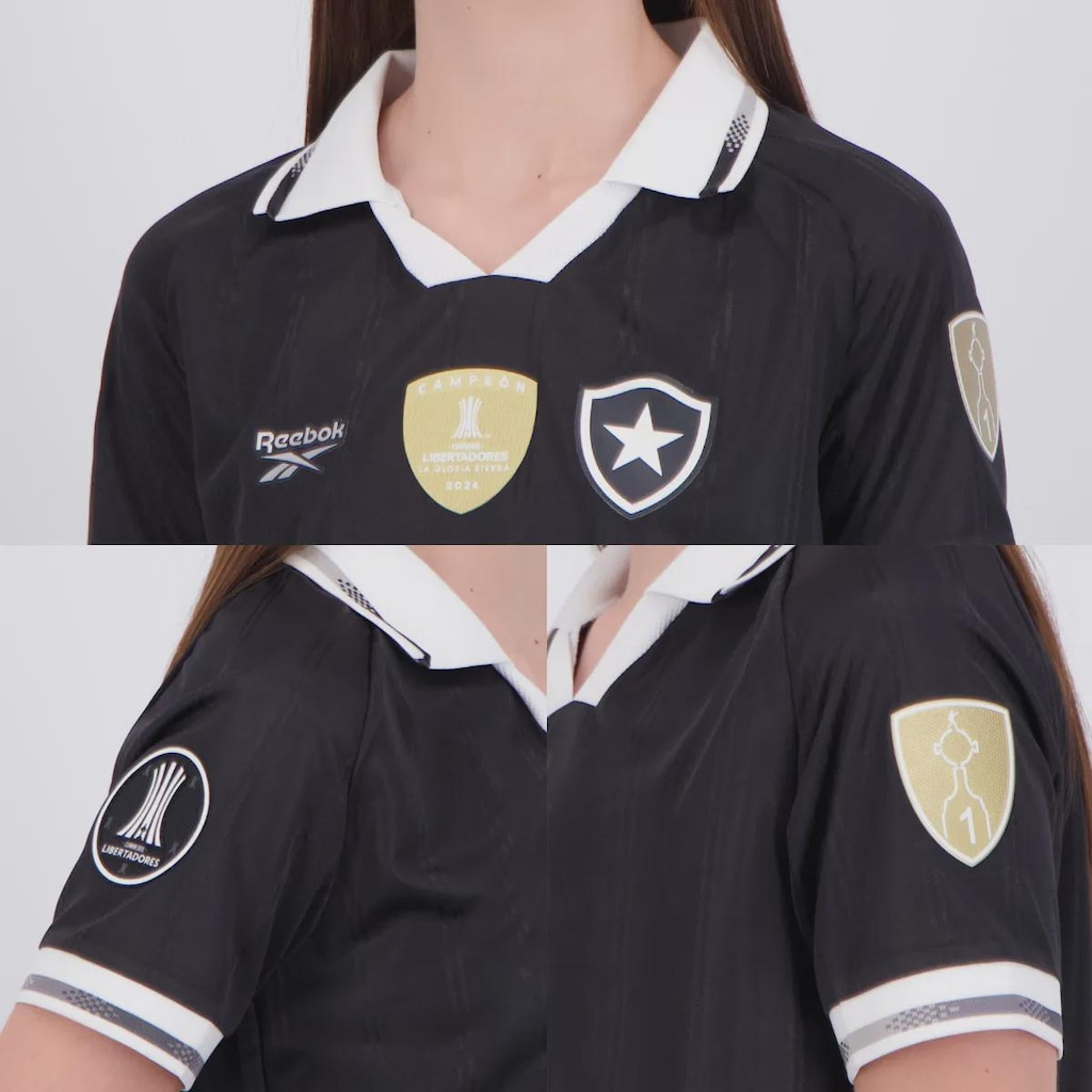 Imagem 5 do produto Camisa do Botafogo II 2025 Reebok Campeão Libertadores 2024 Feminina