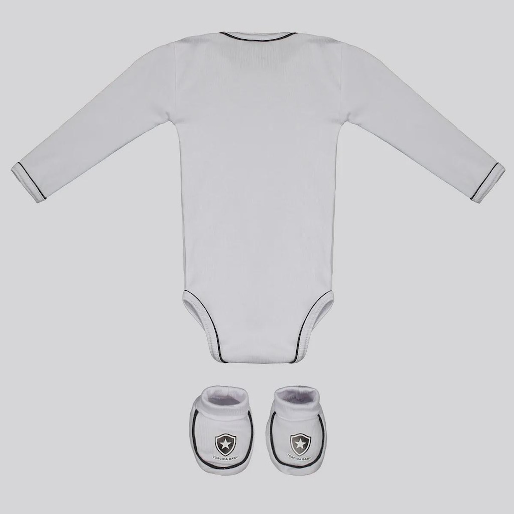 Imagem 2 do produto Kit Body Longo Calça e Pantufa Infantil Botafogo