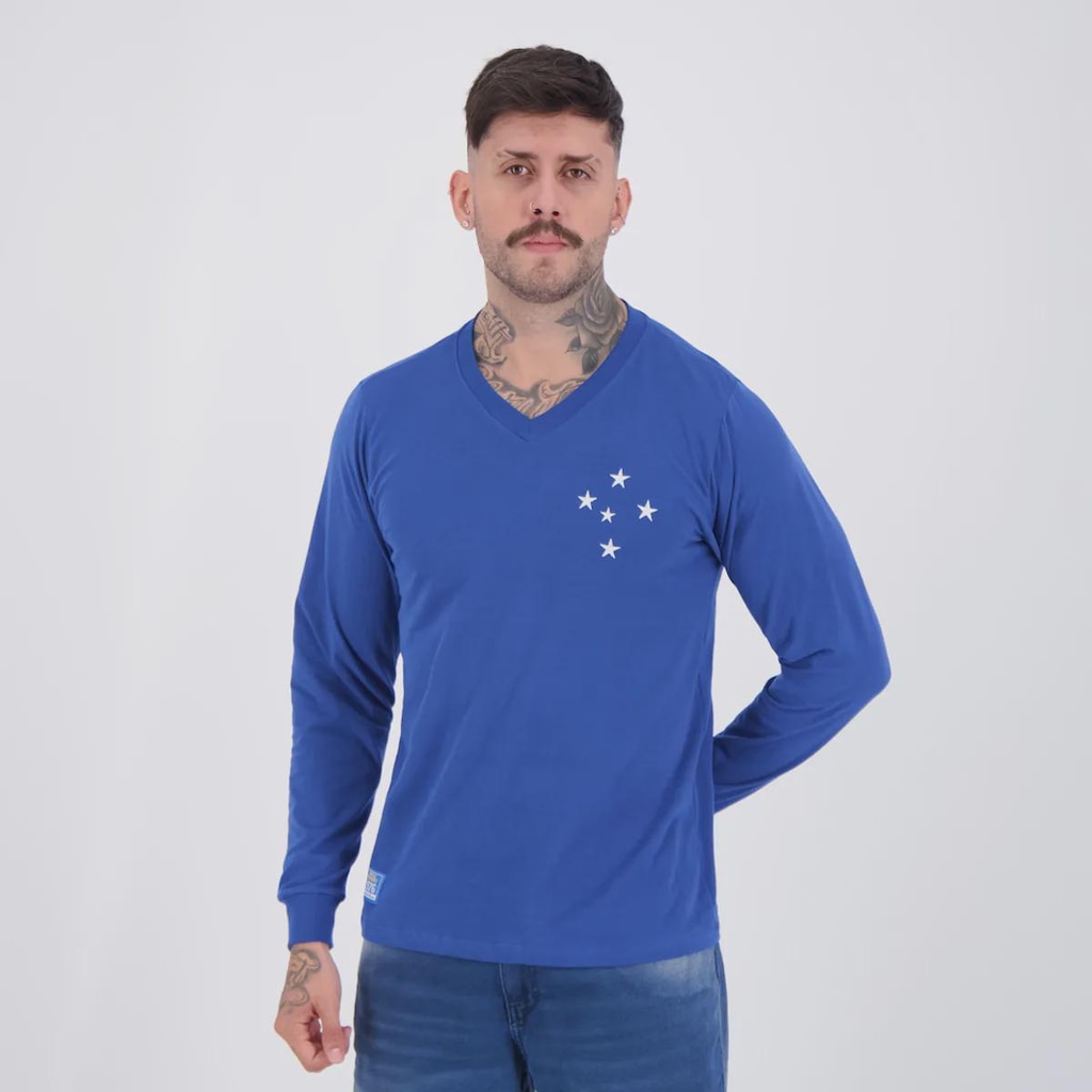 Imagem 3 do produto Camisa Cruzeiro Retrô 1976 Manga Longa Masculina