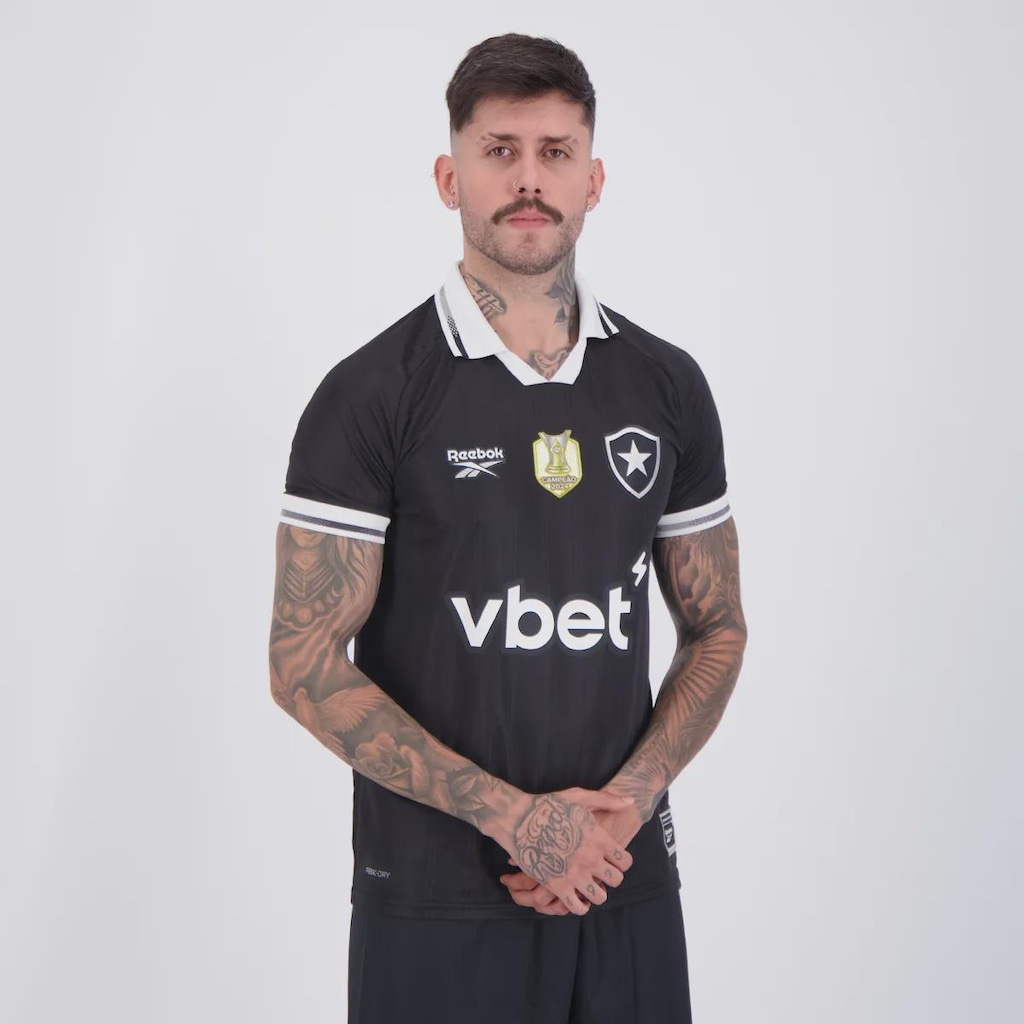Imagem 2 do produto Camisa do Botafogo II 25/26 Reebok Campeão Brasileiro 2024 Masculina