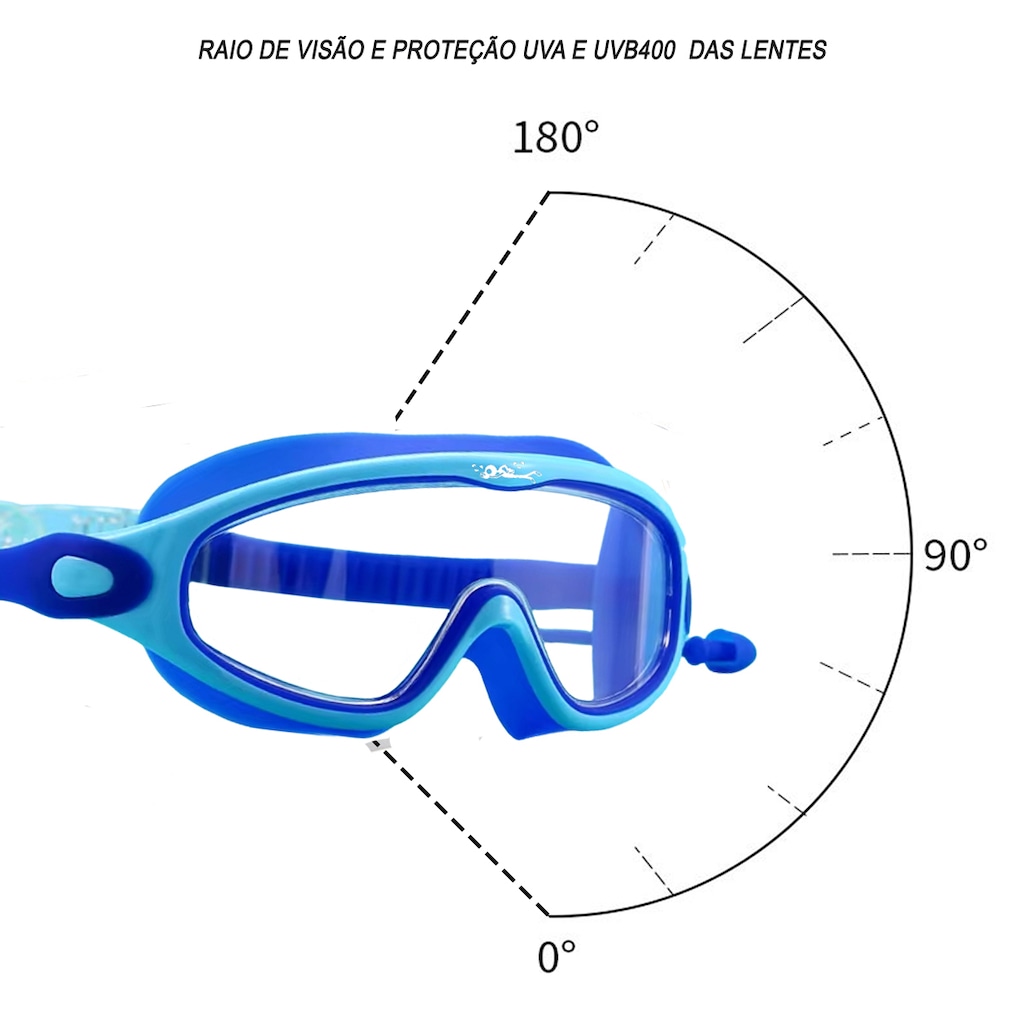 Imagem 2 do produto Máscara de Natação Gold Sports Panoramic Vision Infantil 10.0 High Definition