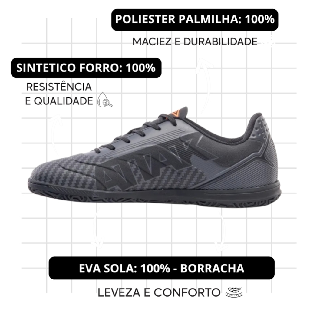Imagem 2 do produto Chuteira Futsal Adulto Umbro Attak III + ! Par de Meião