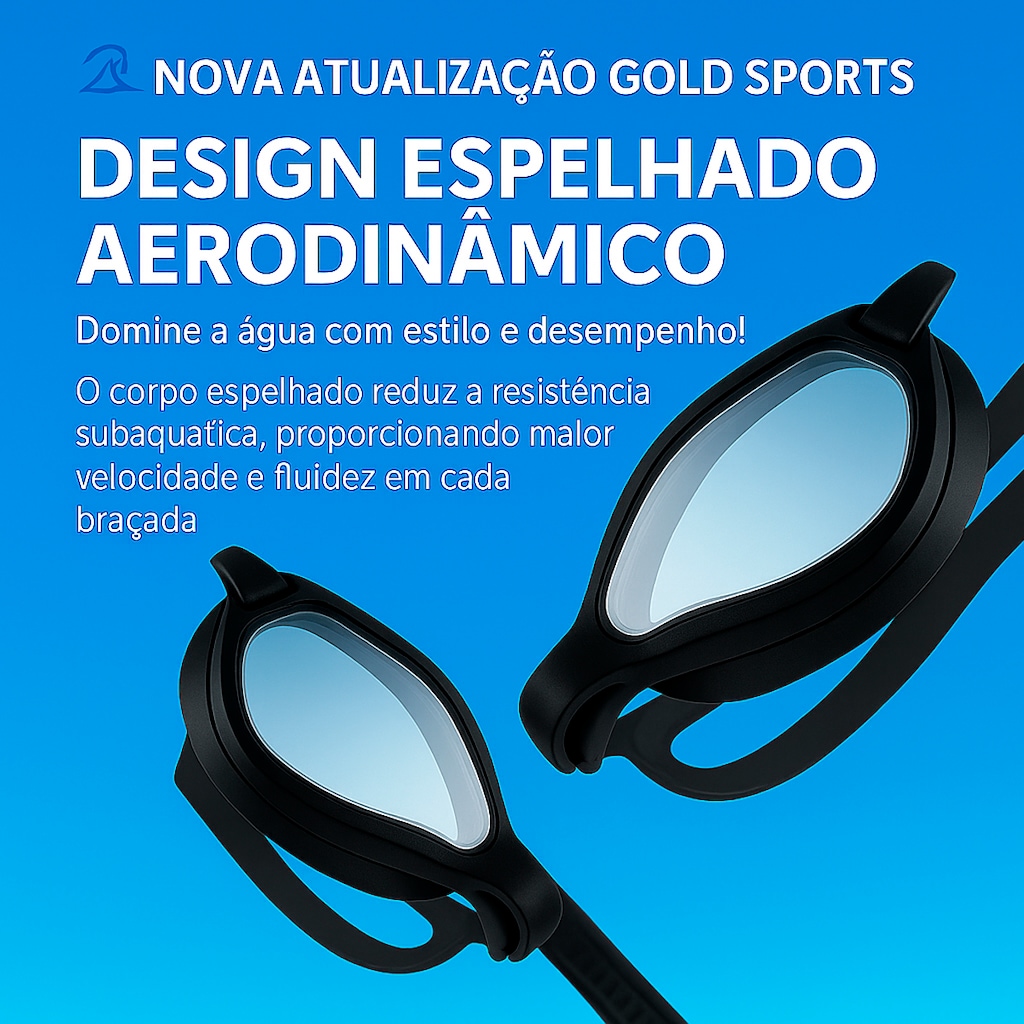 Imagem 2 do produto Óculos de Natação Gold Sports Golden Style 10.0 Hign Definition