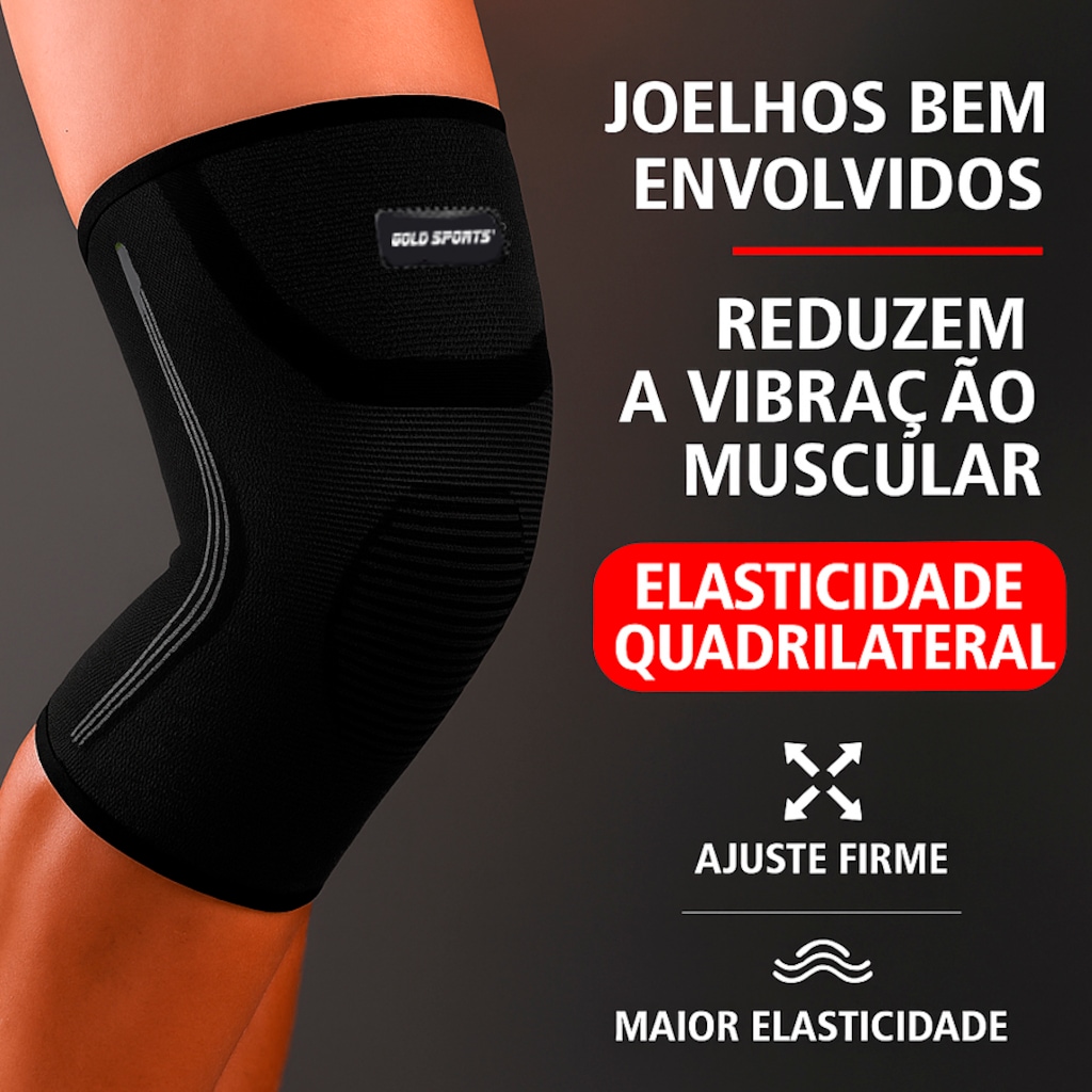Imagem 3 do produto Joelheira de Compressão Gold Sports Elástica Estabilidade e Fortalecimento