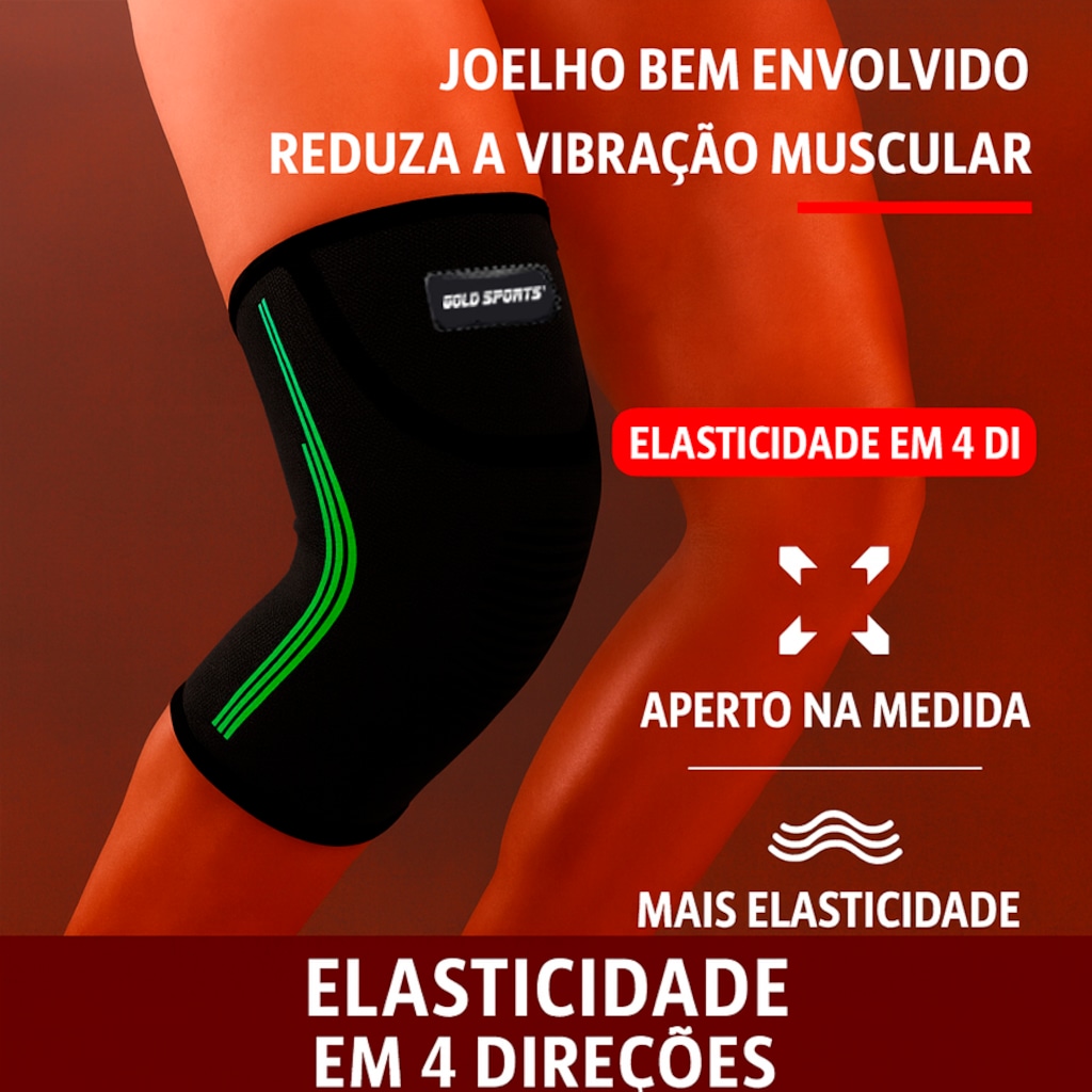 Imagem 5 do produto Joelheira de Compressão Gold Sports Elástica Estabilidade e Fortalecimento