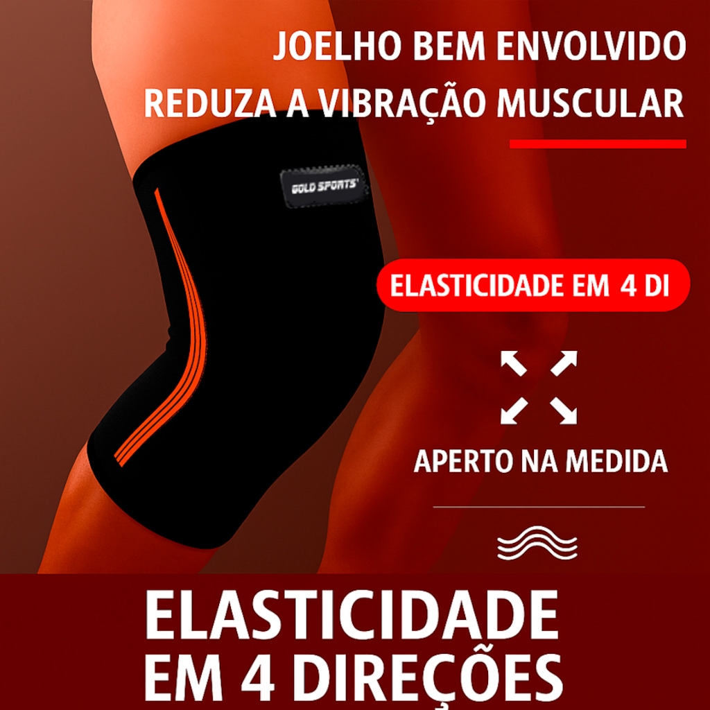 Imagem 5 do produto Joelheira de Compressão Gold Sports Elástica Estabilidade e Fortalecimento