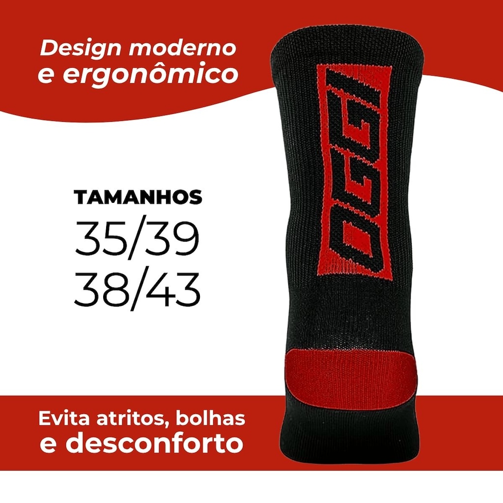 Imagem 2 do produto Meia Ciclismo Corrida Esportiva MTB Speed Cano Médio Oggi